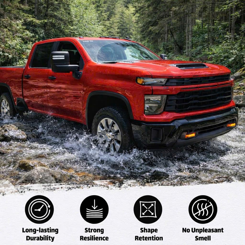 Fundas de gancho de remolque compatibles con Chevy Silverado 2500/3500 HD 2020-2026, goma de silicona, rojo y blanco, diseño mejorado (naranja)