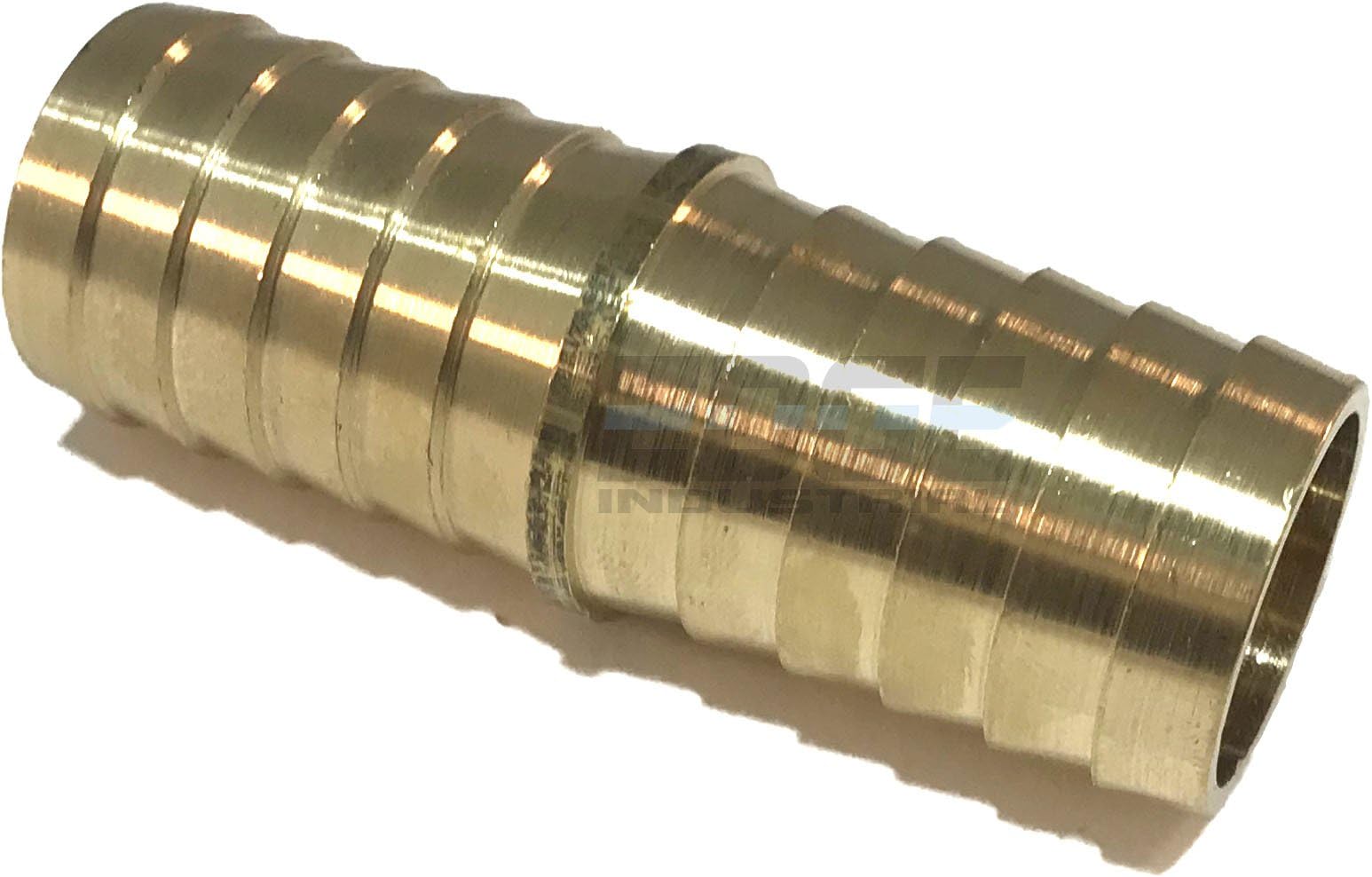 EDGE INDUSTRIAL 1" Hose ID Brass Hose Barb SPLICER Union Fitting Fuel/AIR/Water/Oil/Gas/WOG (Qty 1)