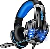Ozeino Gaming Headset for Ps4 Ps5 3D Surround Sound Noise Cancelling Headphones with Microphone for PC Xbox One Switch with LED Light