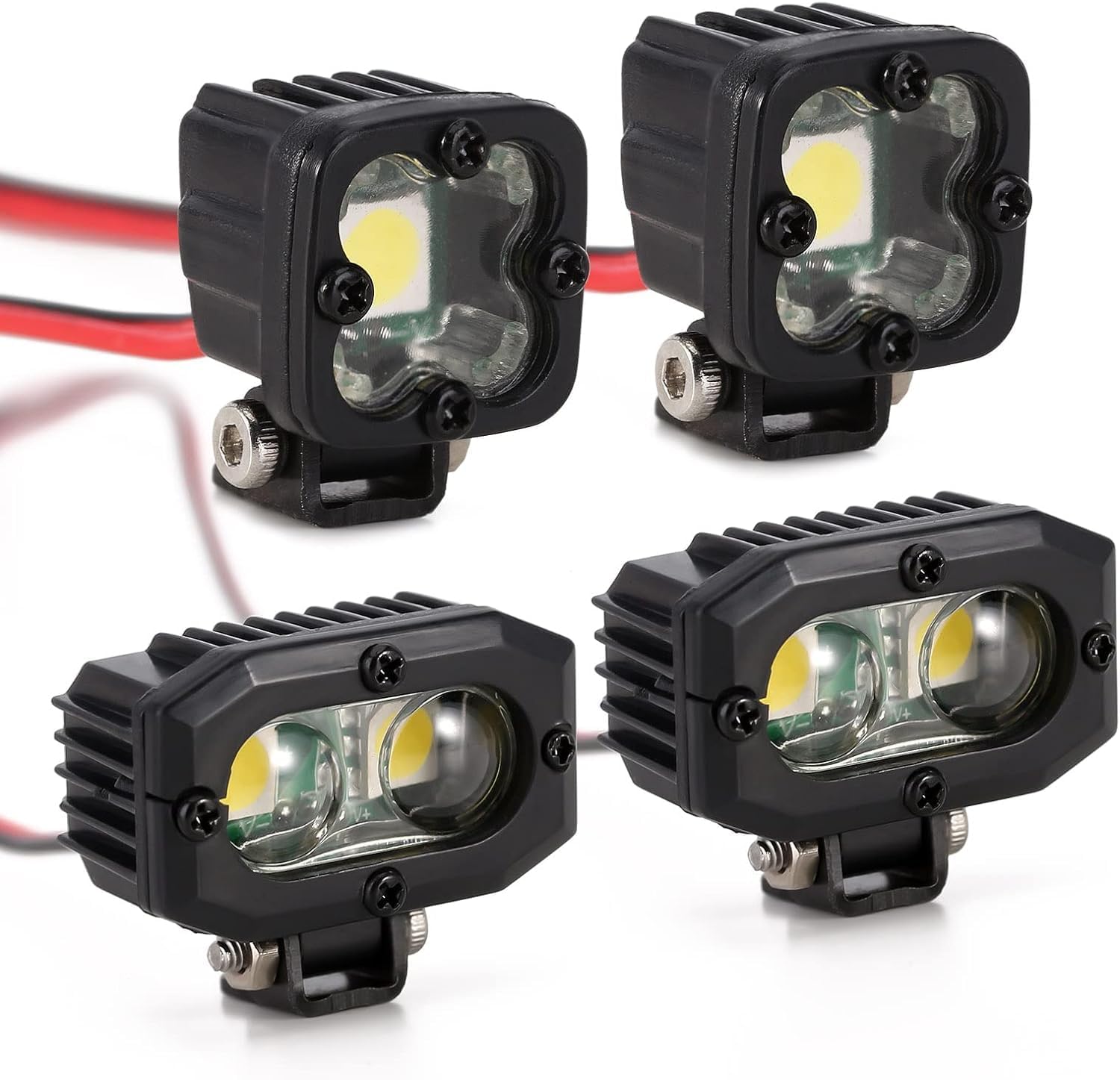 INJORA RC LED Light Headlight Crawler for 1/10 RC Crawler Axial TRX-4 TRX6 SCX10 90046 Wraith Redcat Gen8.4 Pieces