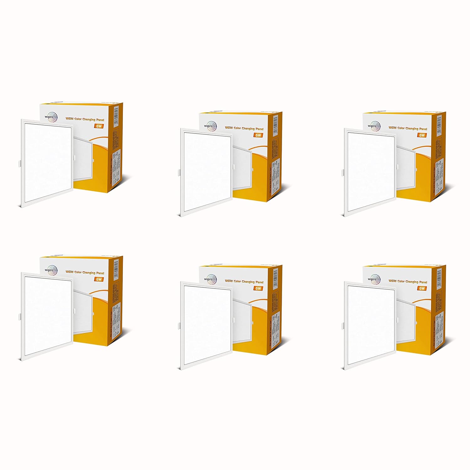 wipro Garnet 6W Wave Cct Square Panel|Colour Changing Panel|Warm/Neutral White,Cool White|Slim Border&Sleek Design|Recesse...