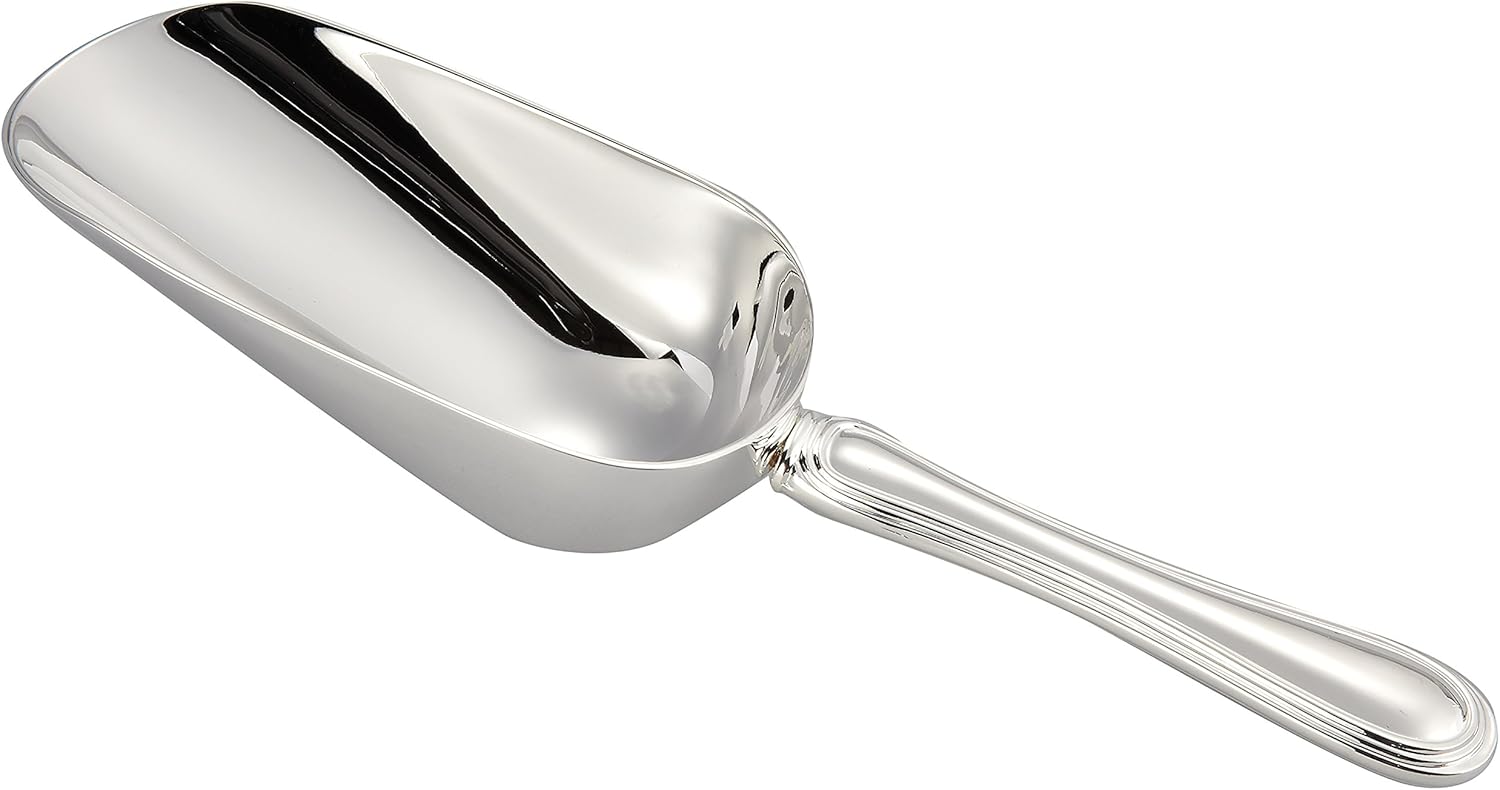 Elegance Silver Rim Ice Scoop – 8.75" Silver-Plated Barware, Elegant & Durable, Perfect for Entertaining or Gifting