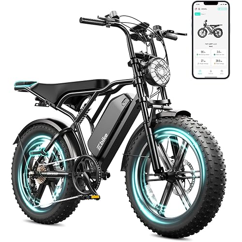 TST Electric Bike for Adults, 1500W Peak Motor 28 MPH 60/100 Miles Fat Tire Ebike with 48V 15Ah/25Ah Removable Battery 20" Fat Tire Electric Dirt Bike Full Suspension and 7-Speed