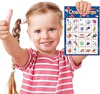 Vista 4 de Fancy Land Ocean Bingo Game 24 Players for Kids Under Sea Party Game Supplies