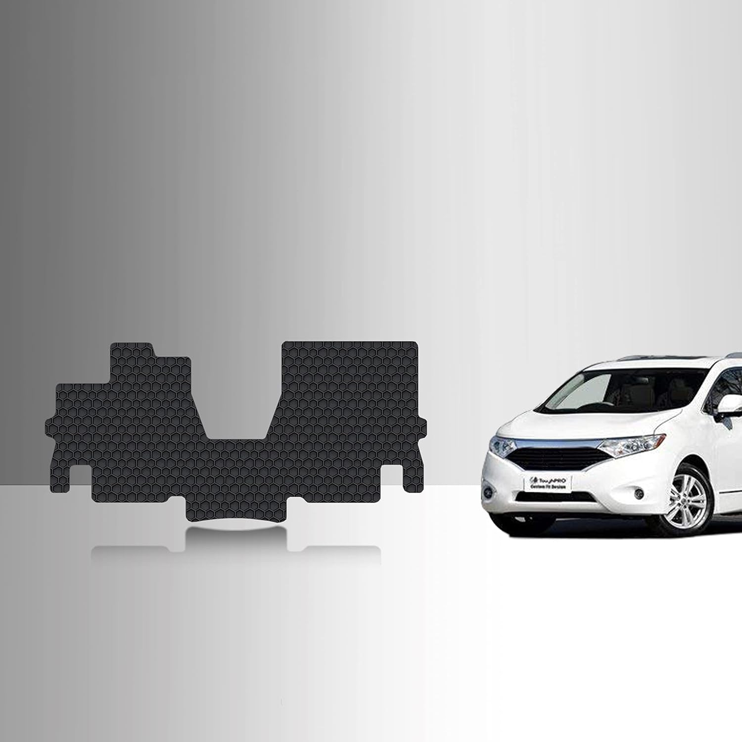 TOUGHPRO Floor Mats Accessories (Front Row Set) for Nissan Quest All Weather Heavy Duty (Made in USA) Black Rubber 2011 2012 2013 2014 2015