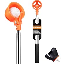 Golf Ball Retriever Telescopic, with Golf Ball Grabber for End of Putter, 9Ft/12Ft/16.3Ft/20Ft Professional Stainless Steel Golf Ball Retriever for Water