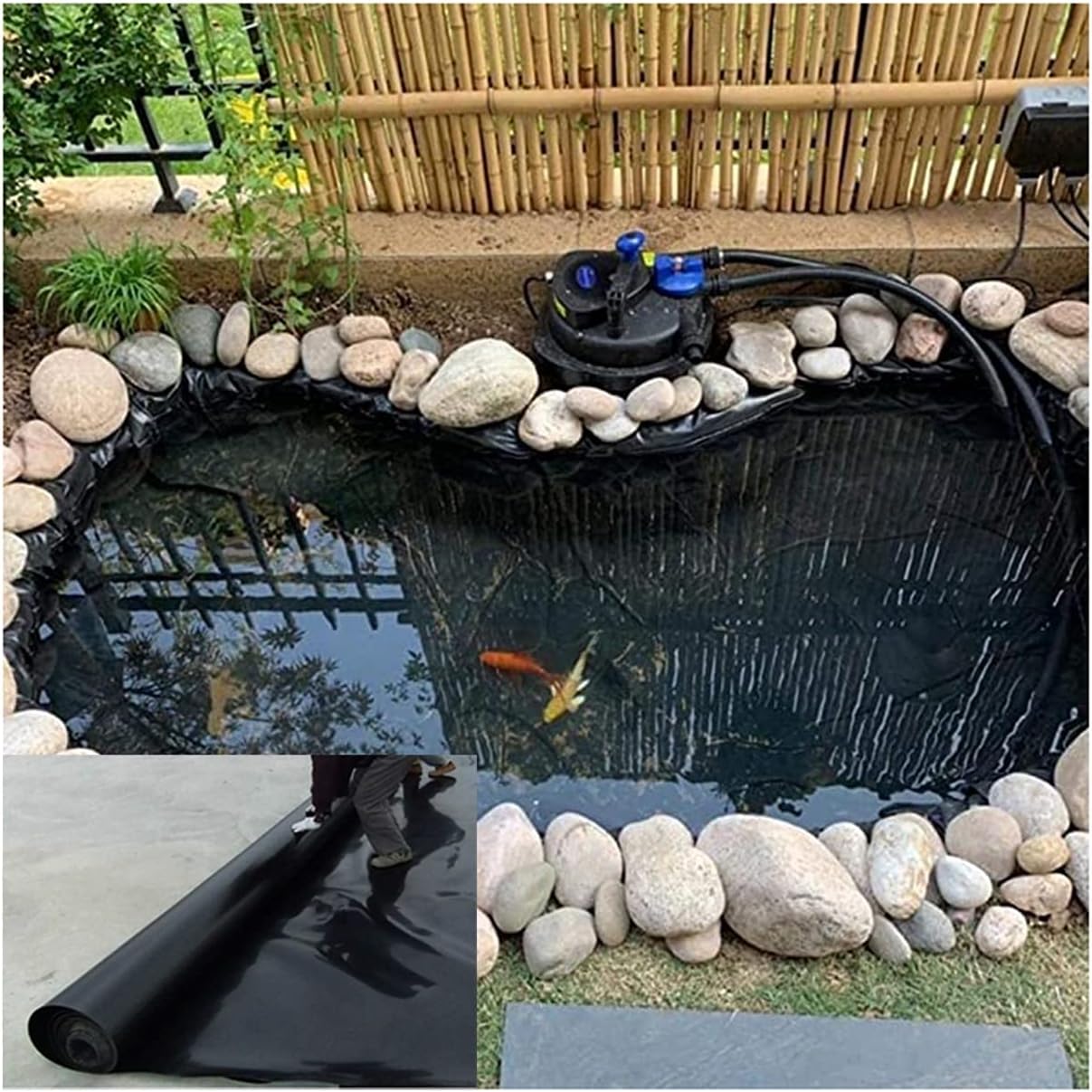 XYUfly20 Revestimiento De Estanque De Cascada De Jardín Tela Impermeable Prefabricada del Cuero De La Charca del Jardín De 0.3mm Protección Solar/Anti-envejecimiento Adecuado para Jardines Acuáticos,