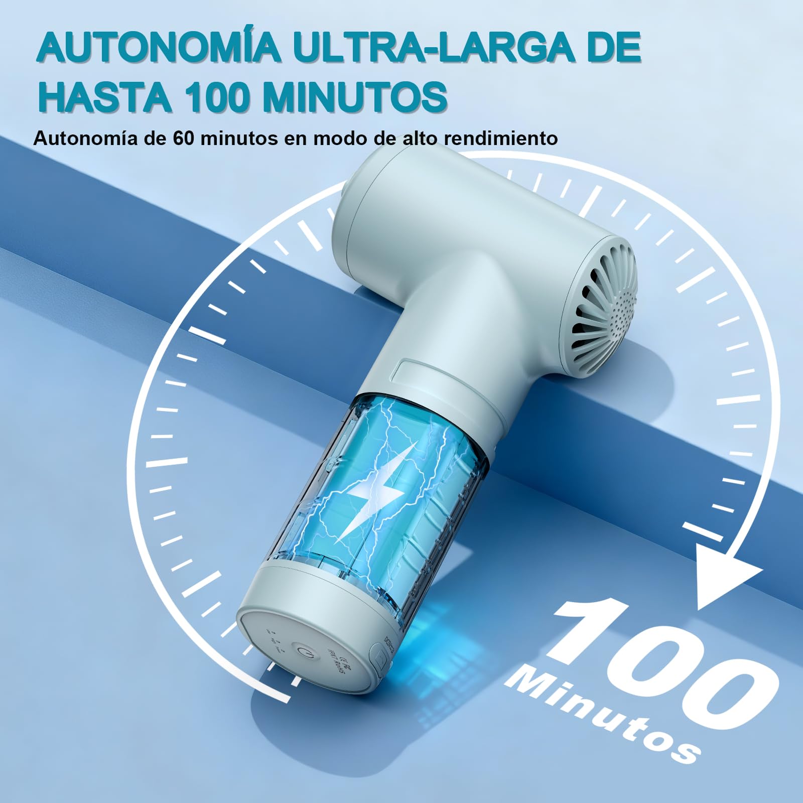 Bañera de Jet Spa, Proporciona una Intensidad de Masaje de 65 kPa, Jet de Baño Recargable, Accesorios de Bañera Portátiles Sin Cable con Velocidad Ajustable, Relajante (Azul)