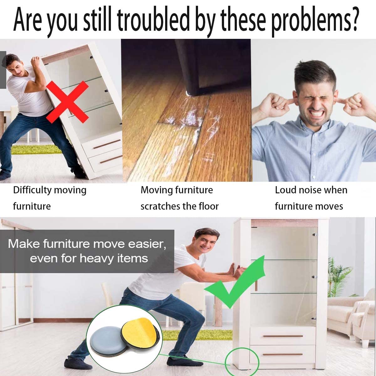 24 Scivoli Per Mobili Autoadesivi Uni-Fine - Feltrini Rotondi 20mm Per Spostare Facilmente - Foto 7