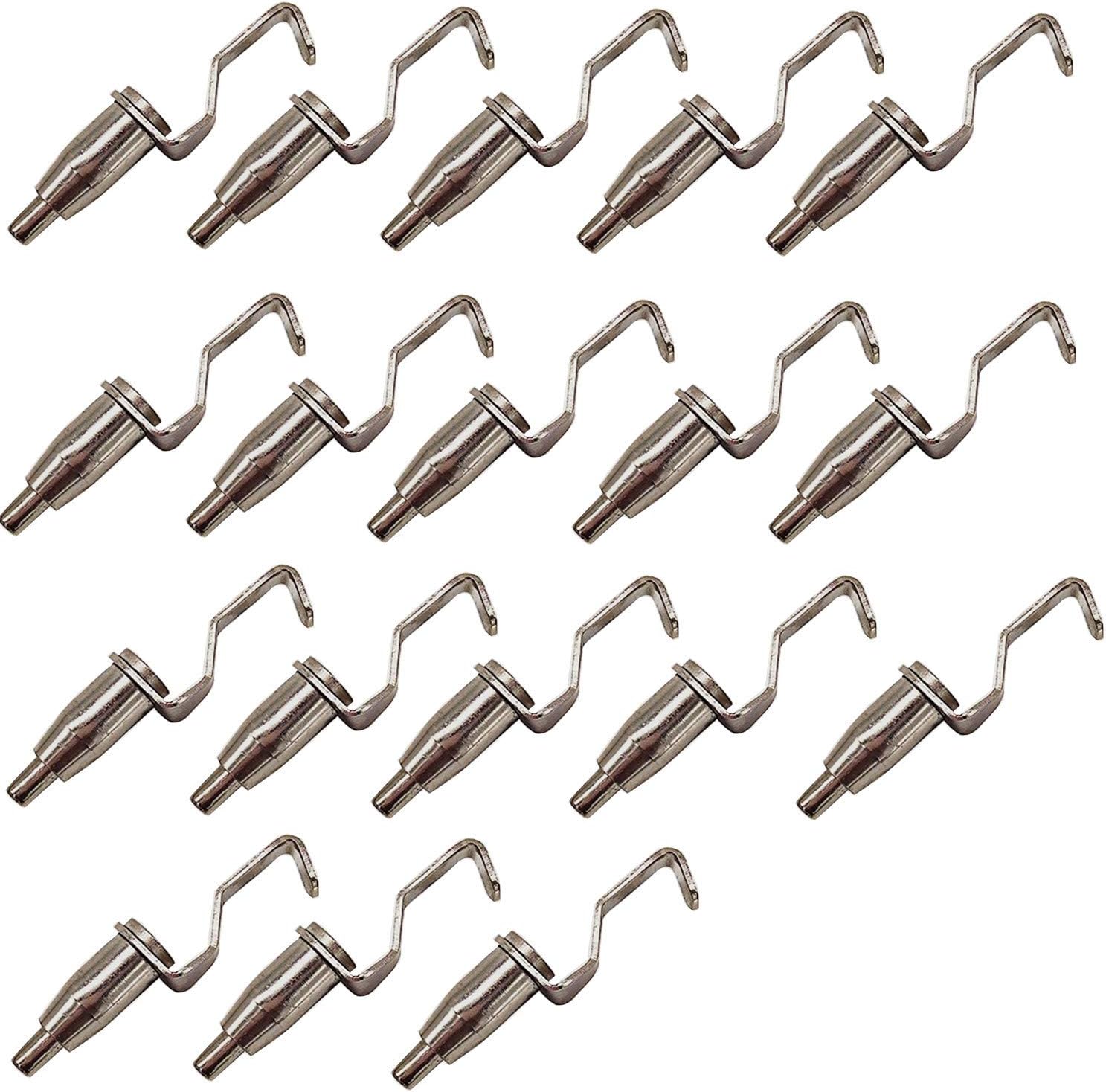 HAN SHENG Adjustable Gallery Hooks 18-Pack, Metal Wire Rope Hangers for Thin Cable (1mm-2mm), Art Display & Picture Hanging System