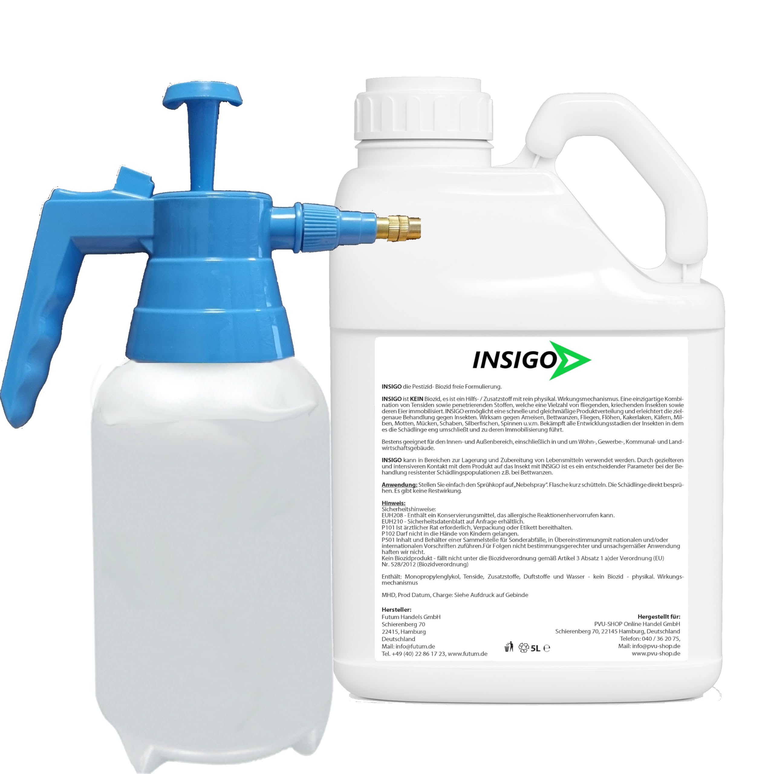 INSIGO 5 Liter Spinnenspray + 2 Liter Drucksprüher