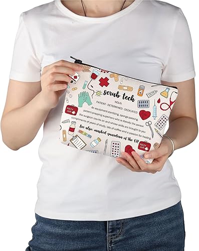 Miniatura 5 de PWHAOO Tecnología quirúrgica Regalo de agradecimiento Scrub Tech Definition Bolsa de maquillaje para tecnólogo quirúrgico, bolsa de cosméticos,