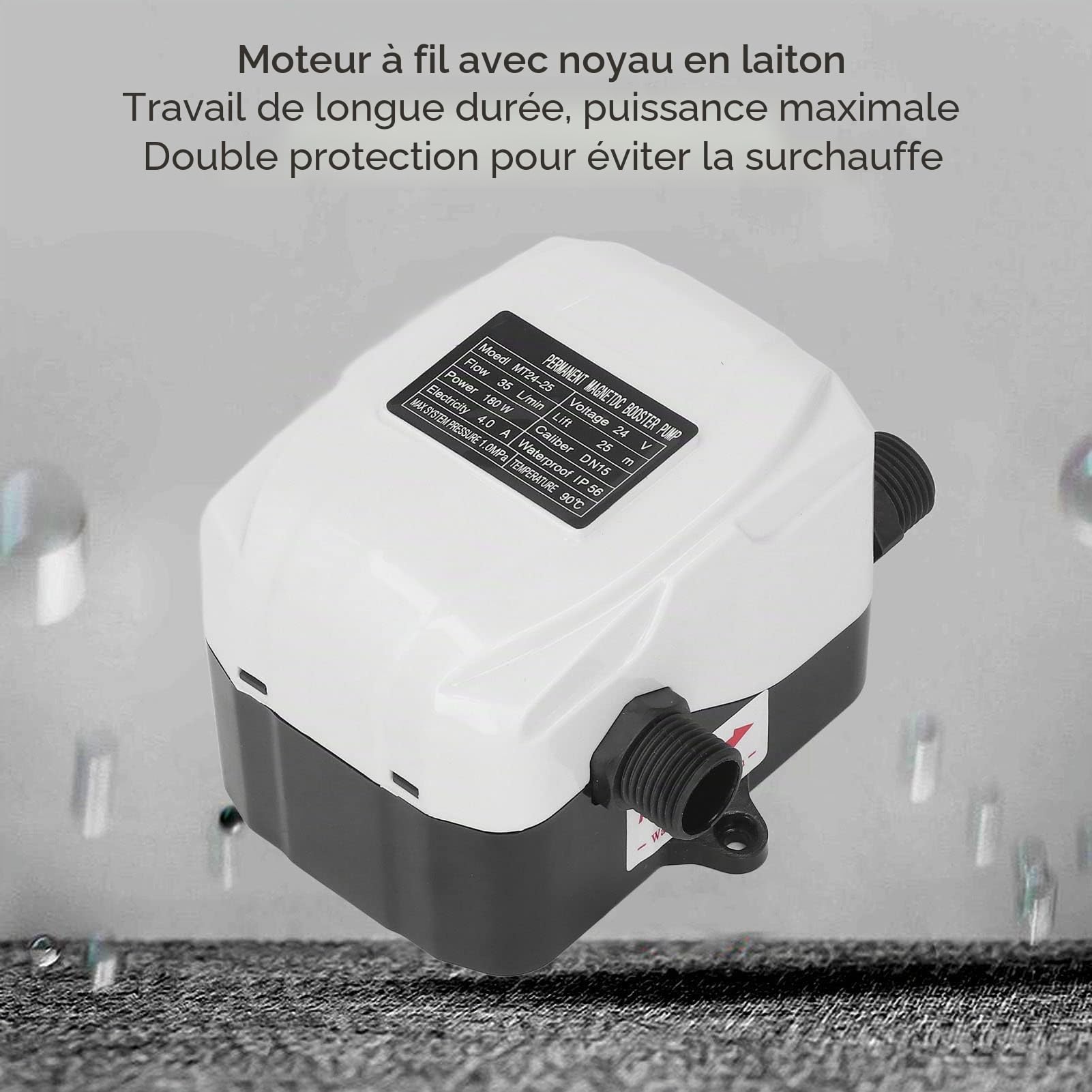 Pompe à Pression D'eau, Haute Pression 180 W, Pompe de Surpression D'eau pour Surpresseur de Transfert D'eau, Camping-car, Maison