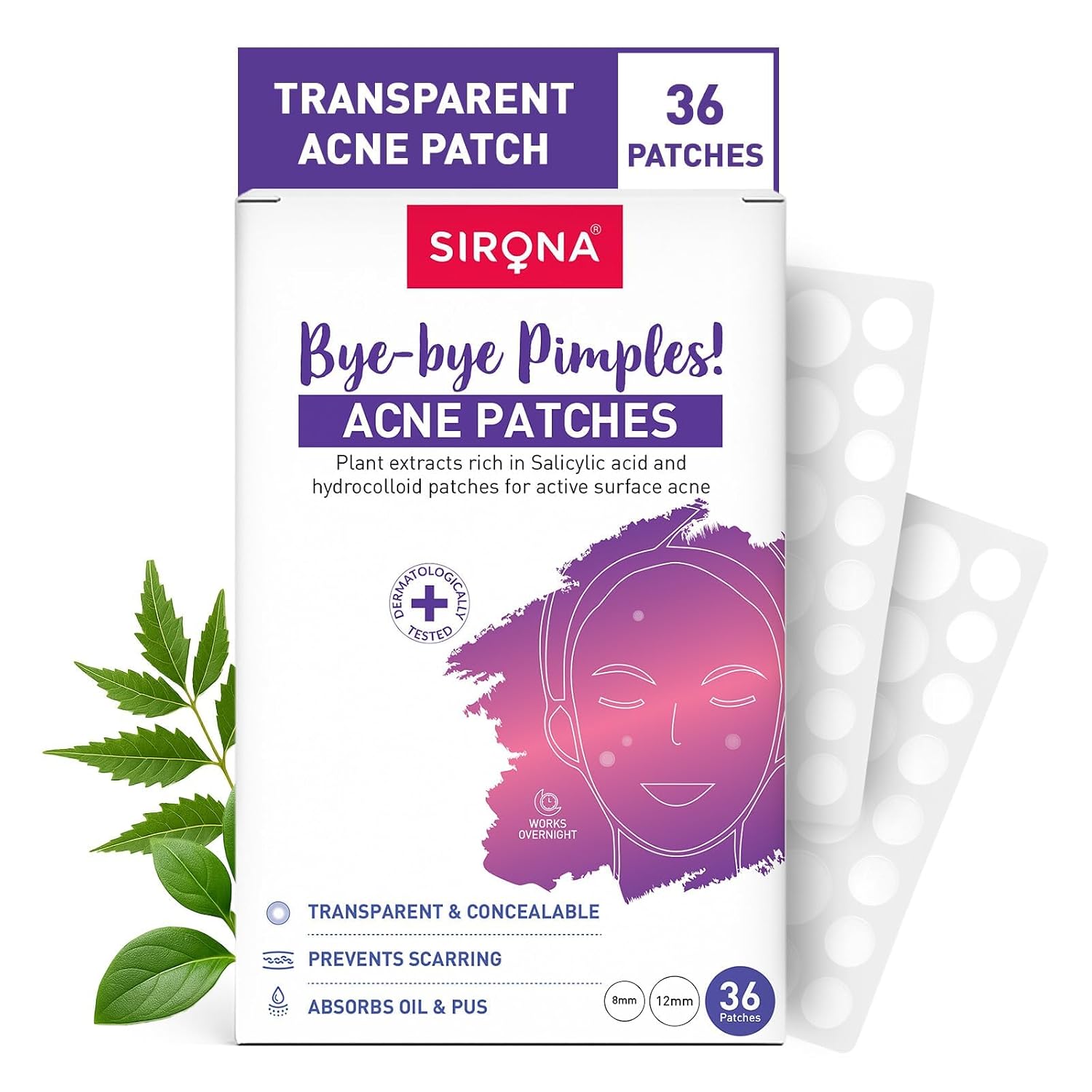 Sirona Anti Acne Pimple Patches for Face – 36 Dots (Pack of 1) | Invisible Facial Stickers Cover with Hydrocolloid Waterpr... - Review, Price and Buying Guide