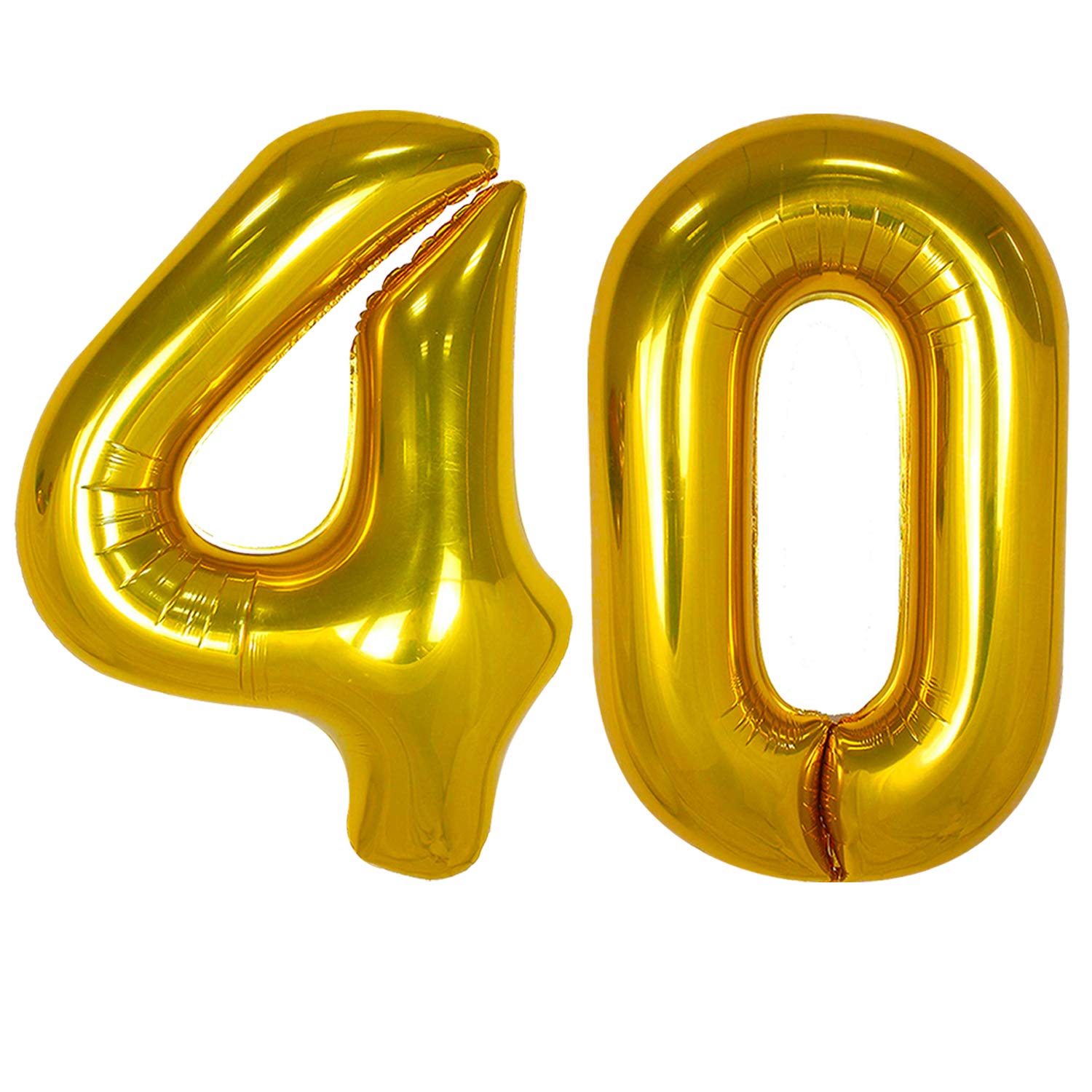 Gold Number 40 Balloon for 40th Birthday – Large, 40 Inch | Gold Mylar Foil Number 40 Balloon for Bday Decoration | 40 Birthday Party Supplies or Anniversary, 40 Birthday Decorations for Men or Women