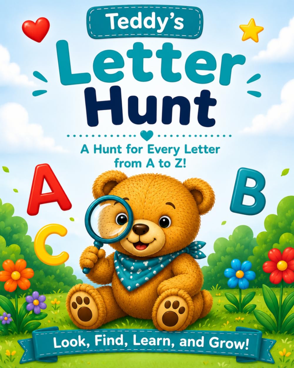 Teddy’s Letter Hunt: A Fun A-Z Search and Find Adventure for Early Readers Ages 4-7 (Reading Hugs)