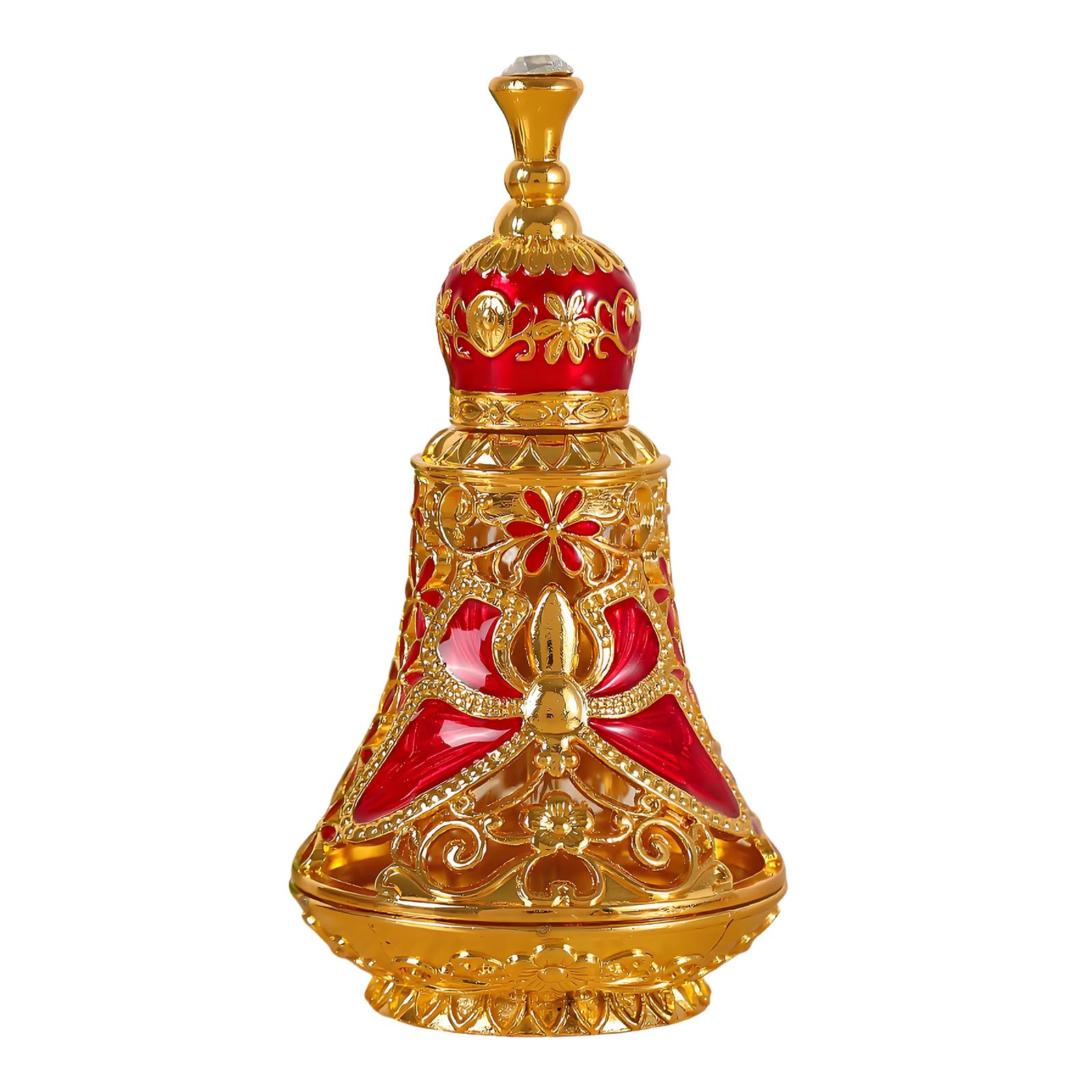 Qusinfc Alloys Perfumes Dispenser Bottle in Arabic for Easy Travel and Scent Preservation Decorative Alloys Container with Arabic Inscription and Leak-Proof Cap Ideal for Travel Use