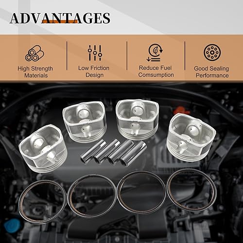 Miniatura 4 de 23410-2G000 Kit de anillo de pistón 4 piezas para motor G4KD 2.0L para Sonata ix35 para Kia Cerato Magentis Optima Sportage piezas del mercado de