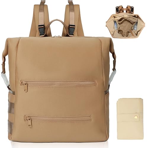 Miniatura 12 de Omanmoli Mochila para Pañales, Bolsa Grande de Neopreno para Bebé para Niños y Niñas con 15 Organizador de Bolsa de Pañales, 2 Bolsillos Aislados,