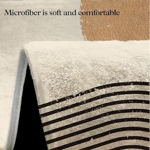 Miniatura 3 de Alfombra de baño bohemia abstracta de mediados de siglo, de goma, antideslizante, absorbente, suave, para bañera, ducha y fregaderos (17 pulgadas de