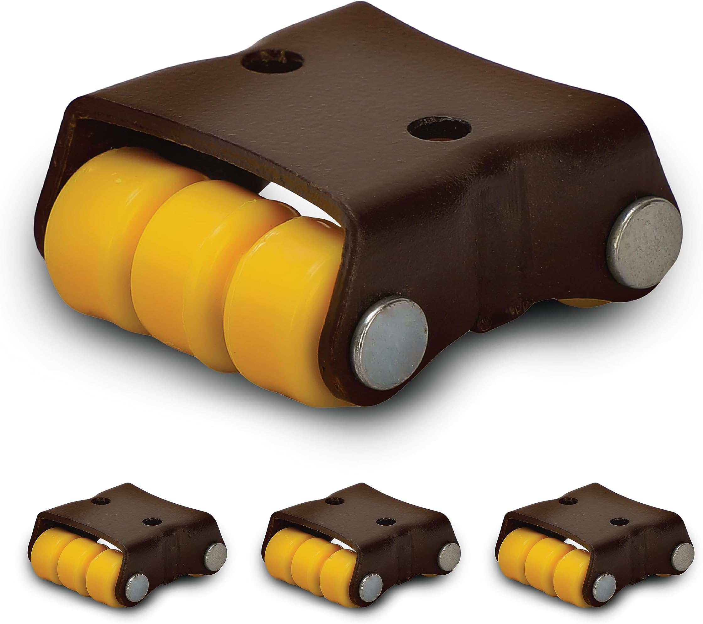 NexStar Wheels for Furniture/6-Wheels Mini Small Moving Caster Wheel 4 Pieces in 1 Box 150kg Load Capicity (Yellow)