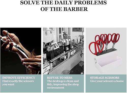 Miniatura 7 de Niiyen Caja de almacenamiento de tijeras, estante profesional para tijeras de salón, estuche organizador de peluquería, suministros de peluquería