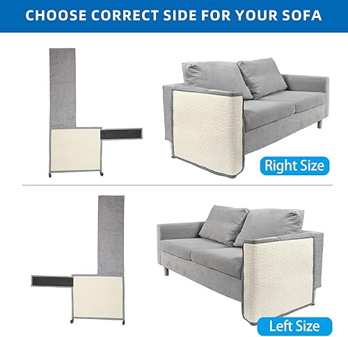 Miniatura 7 de Protector de sofá contra arañazos de gato con sisal natural para proteger sofá, sillón, muebles, protector de sofá contra garras de gato 23.6"