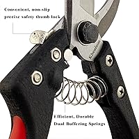 Vista 4 de Tijeras de podar afiladas para jardinería, tijeras de jardín de 8 pulgadas, hoja SK5 de alta resistencia, tijeras de jardín de precisión de mano