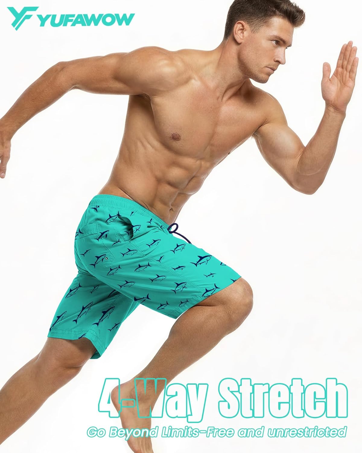 9 Inch Men Swim Trunks with Mesh Lining Breathable Quick Dry Drawstring Pockets for Summer Beach Travel Cruise - Image 3