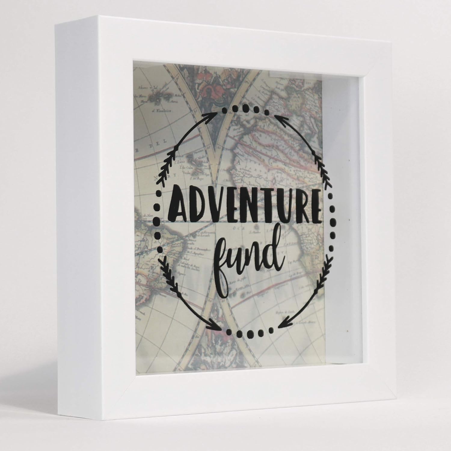 Lawrence Frames 8x8 Adventure Fund White Shadow Box Frame