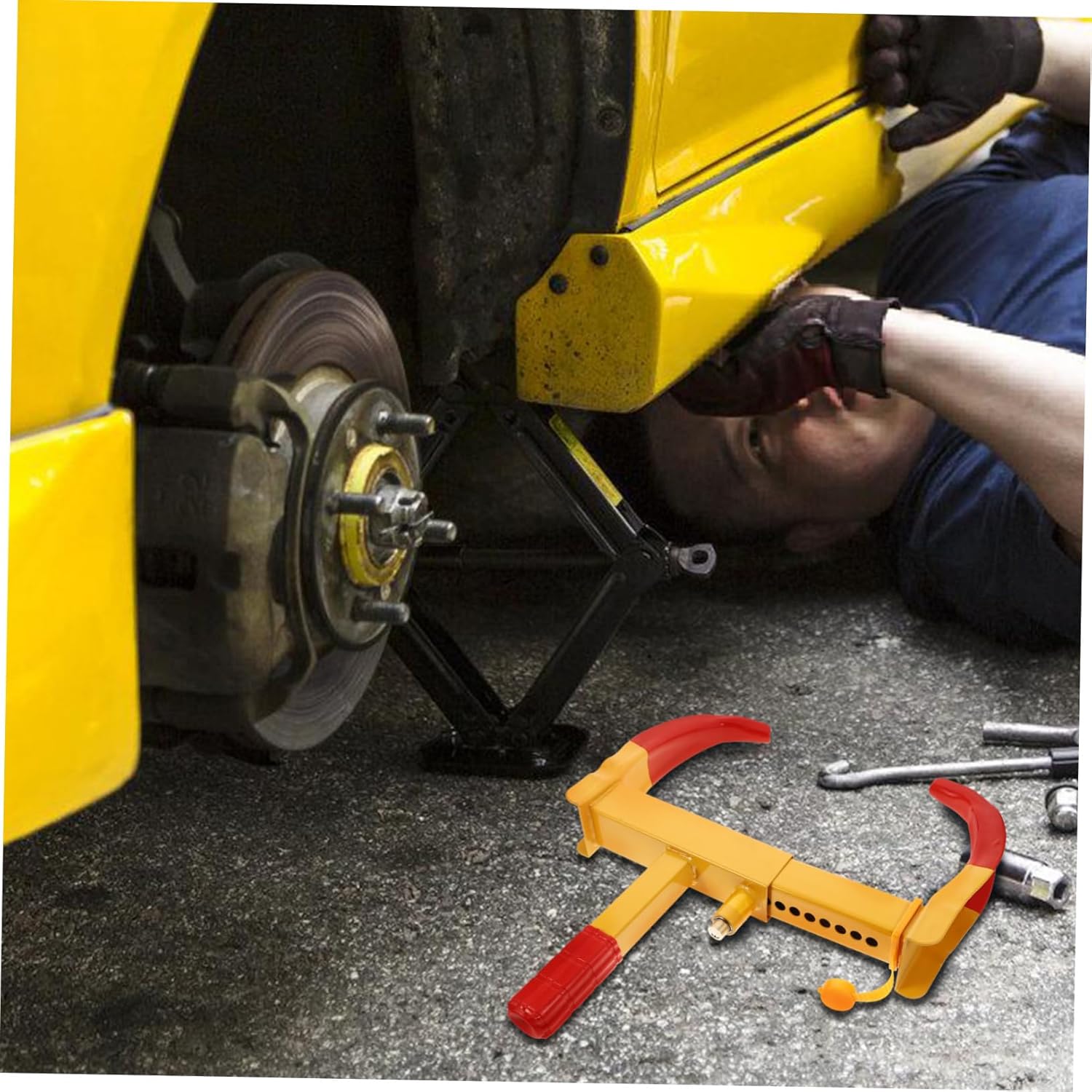 Mobestech Heavy-Duty Wheel Lock Design for Atvs Trailers and Motorcycles Theft Clamp for Secure Vehicle Protection