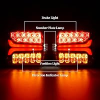 AOHEWEI LED Hátsó Lámpa Szett 12/24V - Vízálló Féklámpa Dinamikus Irányjelzővel és Rendszámvilágítással Utánfutókhoz, Lakókocsikhoz, Teherau 4