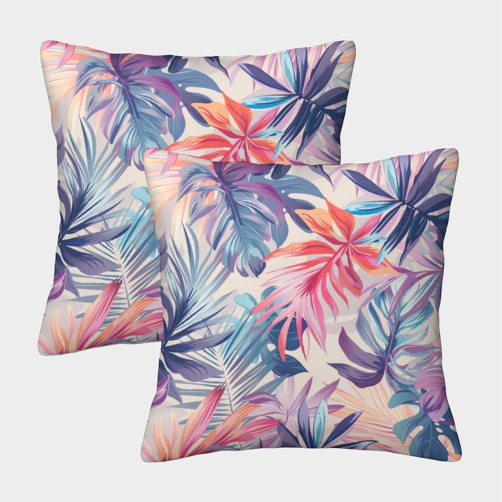 kaiyun 2 Pack Tropical Plant Pillow Case 45x45cm Throw Pillow Case,Modern Decoration Pattern for Terrace Sofa Bedroom Indoor Outdoor Party