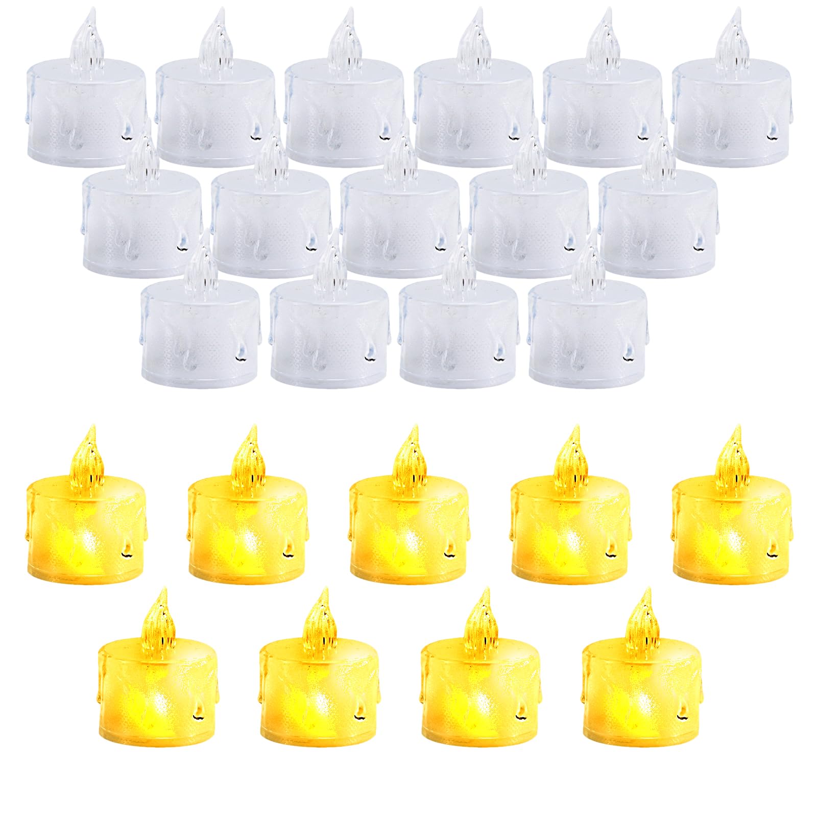 Kytpyi Velas LED Efecto Llama, Velas LED, 24 Piezas Velas de Te Sin Llama Libre de Humo Seguro para Exterior Interior, Velas Electricas Realista Brillante para Decoración Fiesta Boda Festival