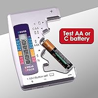 Vista 6 de Probador de batería Comprobador de siete tipos de batería C AA AAA D N 9V (6F22) y baterías de 1.55V..