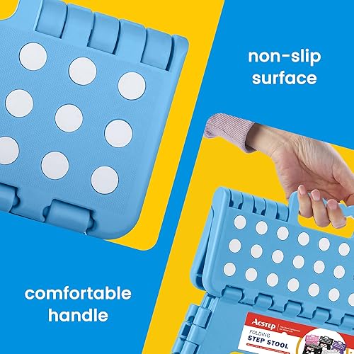 Miniatura 5 de ACSTEP Taburete Plegable - Taburete Ligero de Plástico, Taburetes Plegables de 9 Pulgadas, Taburetes Plegables Antideslizantes para Cocina, Baño,