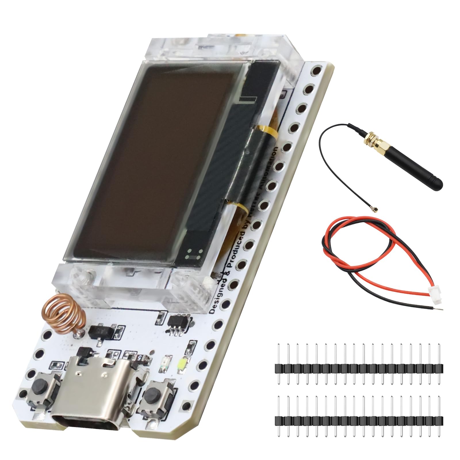 ESP LoRa V3 Development Board, ESP LoRa V3 Module with ESP OLED Display and USB Antenna Bluetooth Module WiFi LoRaWAN SX1262 863 928MHz Type-C Interface Compatible with Arduino/Meshtastic