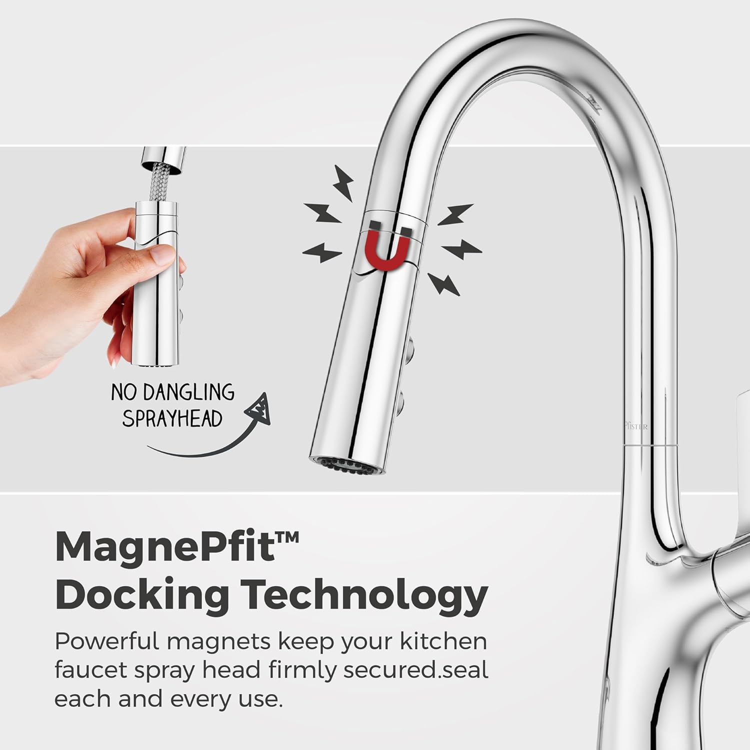 Pfister Ceylon Kitchen Faucet with Pull Down Sprayer and Soap Dispenser, Single Handle, NSF Certified, Polished Chrome Finish, F5297CLOC