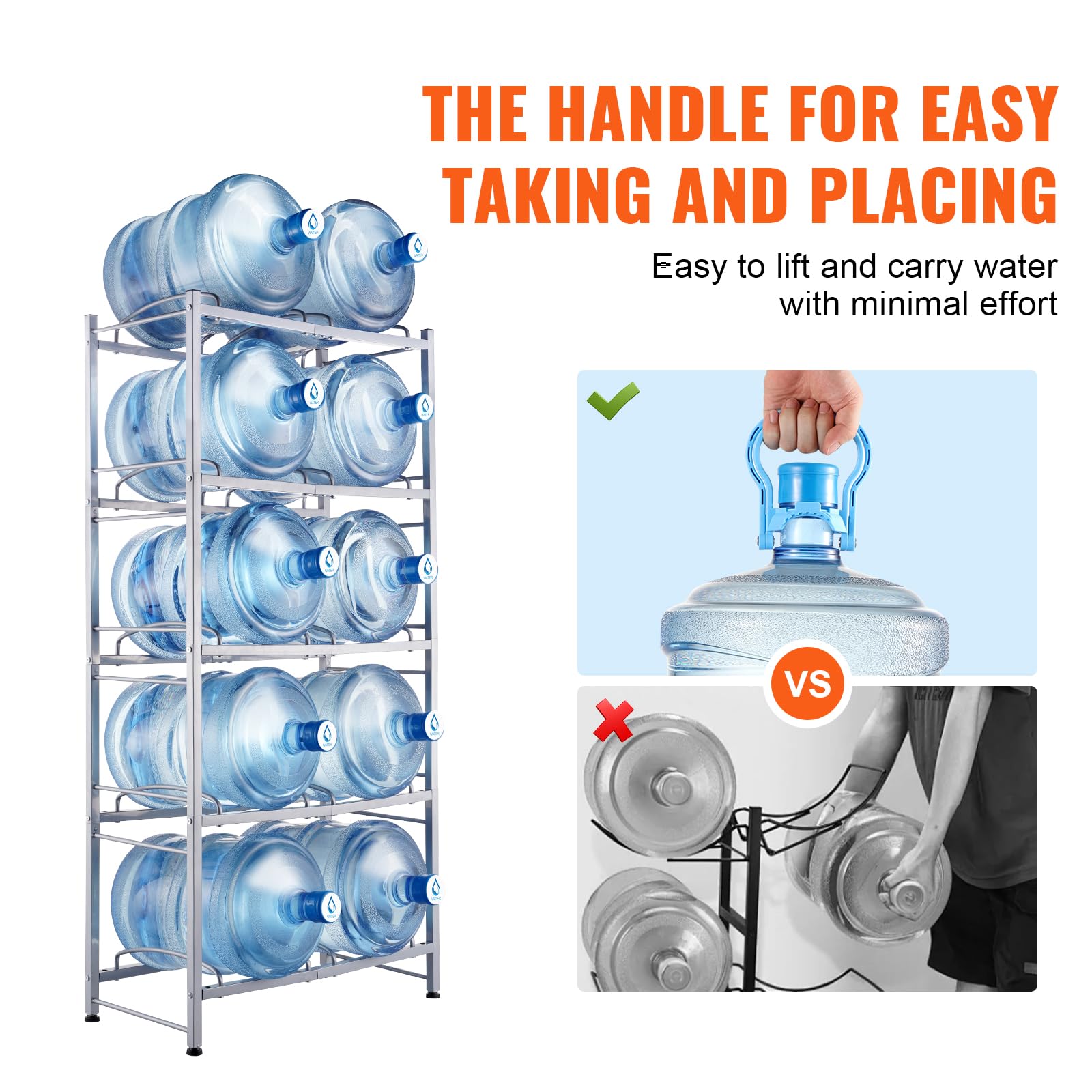 VEVOR 5-Tier Water Jug Rack - Organize Your Bottles! -6 VEVOR 5-Tier Water Jug Rack - Organize Your Bottles! -6