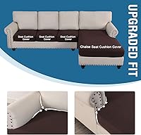Vista 41 de H.VERSAILTEX 2025 New Sectional Couch Covers 8 Pieces Stretch Sofa Covers for Sectional Sofa Set Separate L Shaped Couch Cover for Both Left/Right