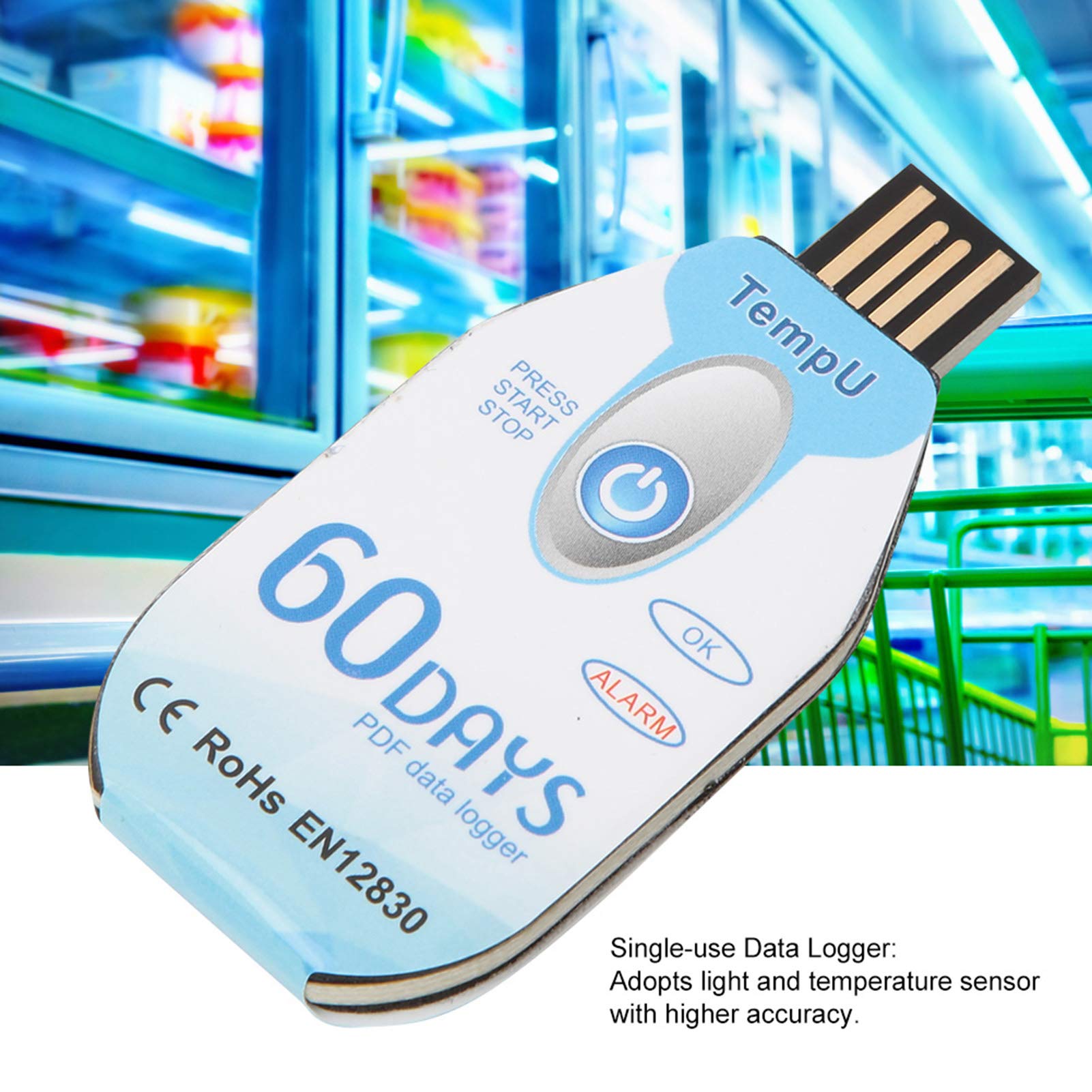 PDF USB Data Logger di Temperatura e Umidità con Indicazione LED 10000 Punti Ad Alta Precisione, per il Trasporto di Prodotti Alimentari, Medicinali e Chimici