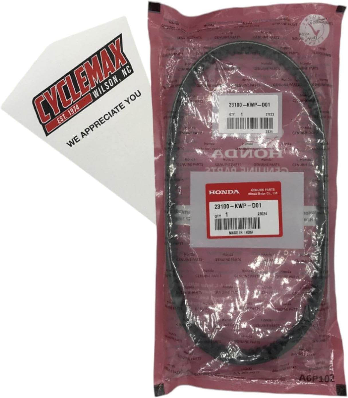 Cyclemax One Pack compatible with Honda Drive Belt 23100-KWP-D01 Contains One Drive Belt 23100-KWP-D01 and a Funnel