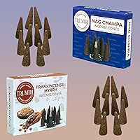 Vista 258 de TRUMIRI Incense Cones - Combo Pack of 20 Cone Incense - 10 Nag Champa + 10 Palo Santo - Insence Cones - Incense Cones Scented - Cone Incense Scents