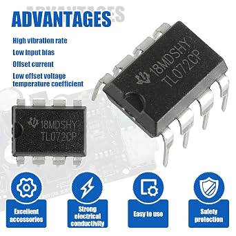 BOJACK TL072 072 Low Noise JFET Dual DIP8 Delay Op Amps Operational Amplifiers IC Chip (Pack of 20)