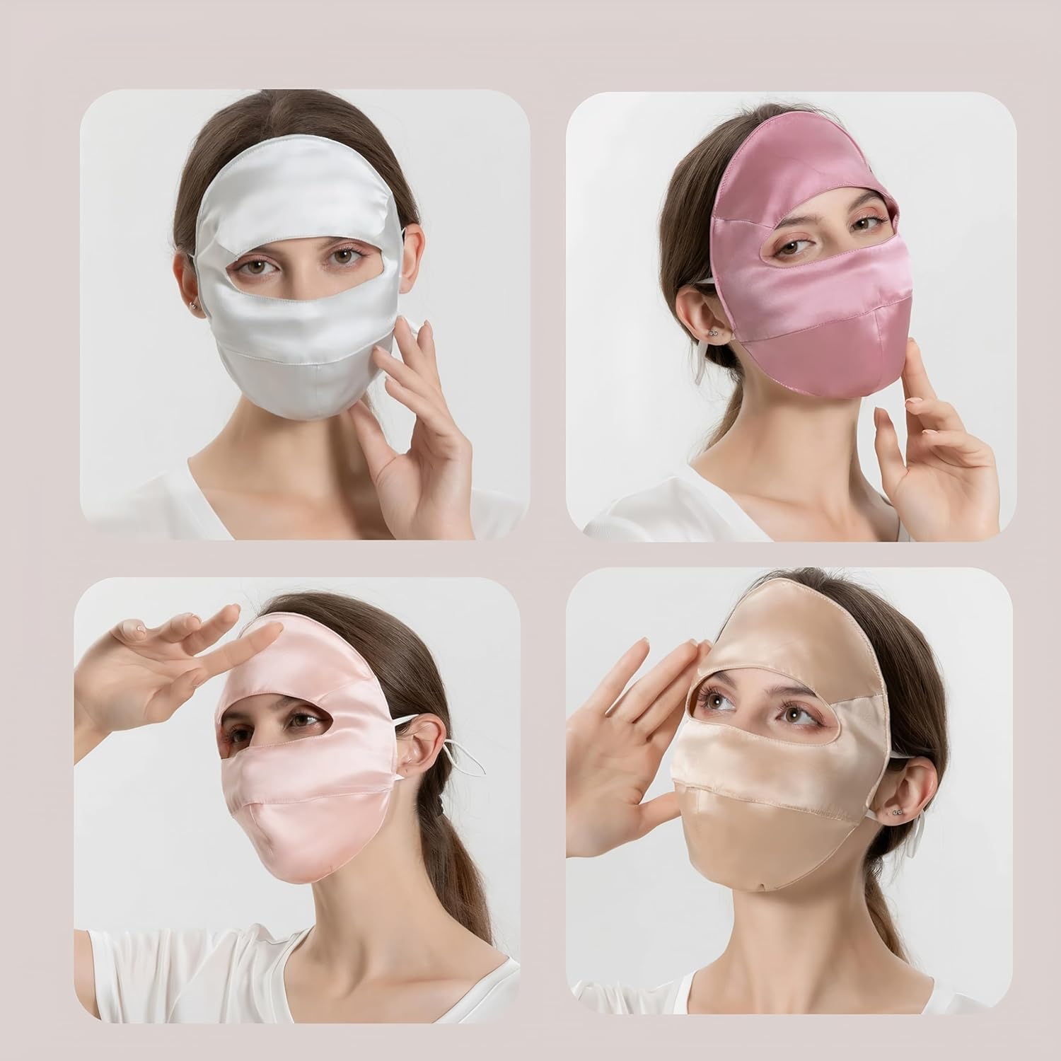 Mulberry Silk Sun Protection Face Mask with Forehead Coverage - UPF 50+ Lightweight Facial Shield for Outdoor Protection - Image 4