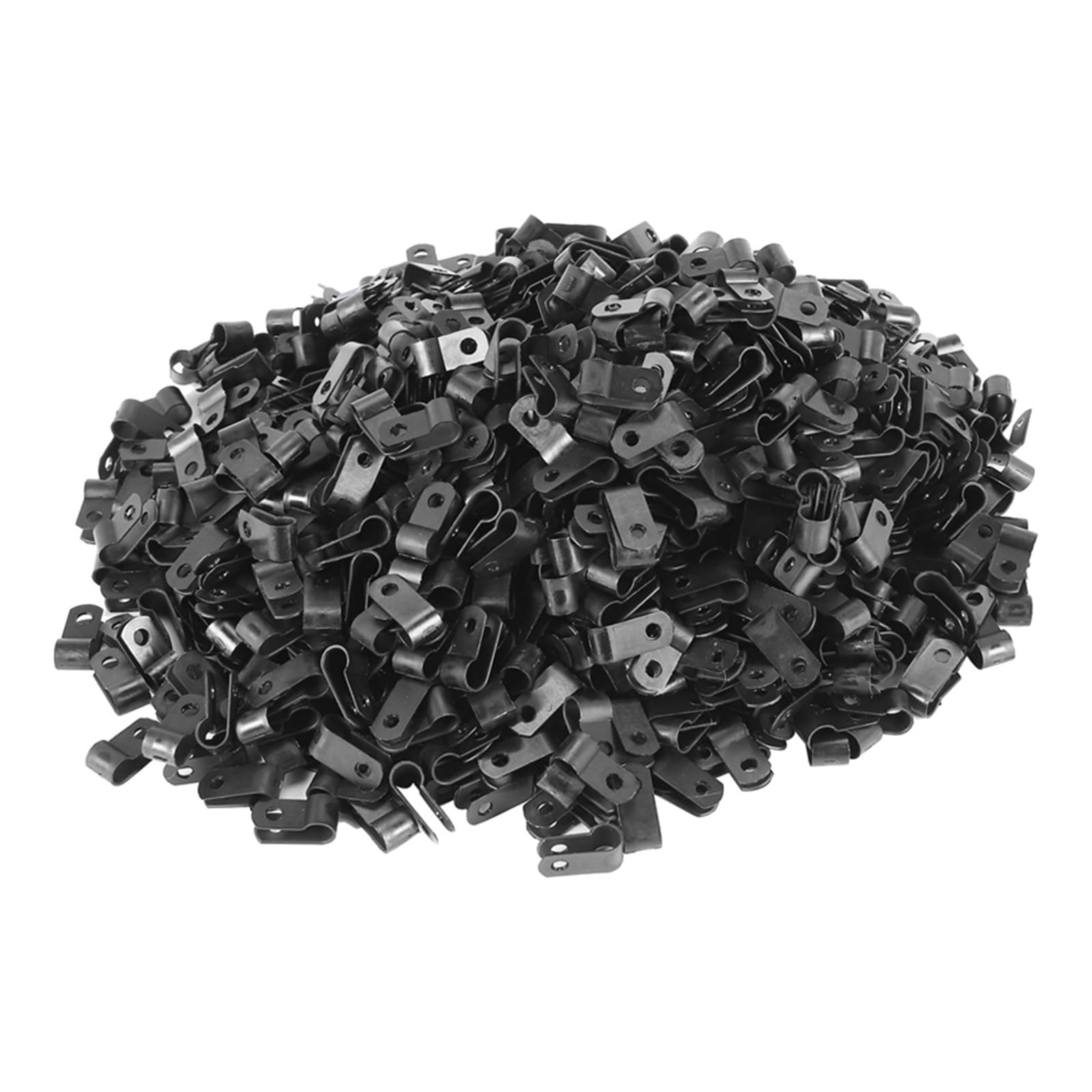 1000 Abrazaderas de Nailon Tipo R de 1/4 de Pulgada for Cables eléctricos, Color Negro, for Montaje en Interiores y Exteriores.