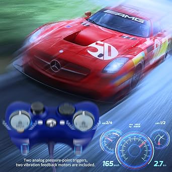 OSTENT Wired USB Controller Gamepad Joystick for Microsoft Xbox 360 Console Windows PC Laptop Computer Video Game Color Blue