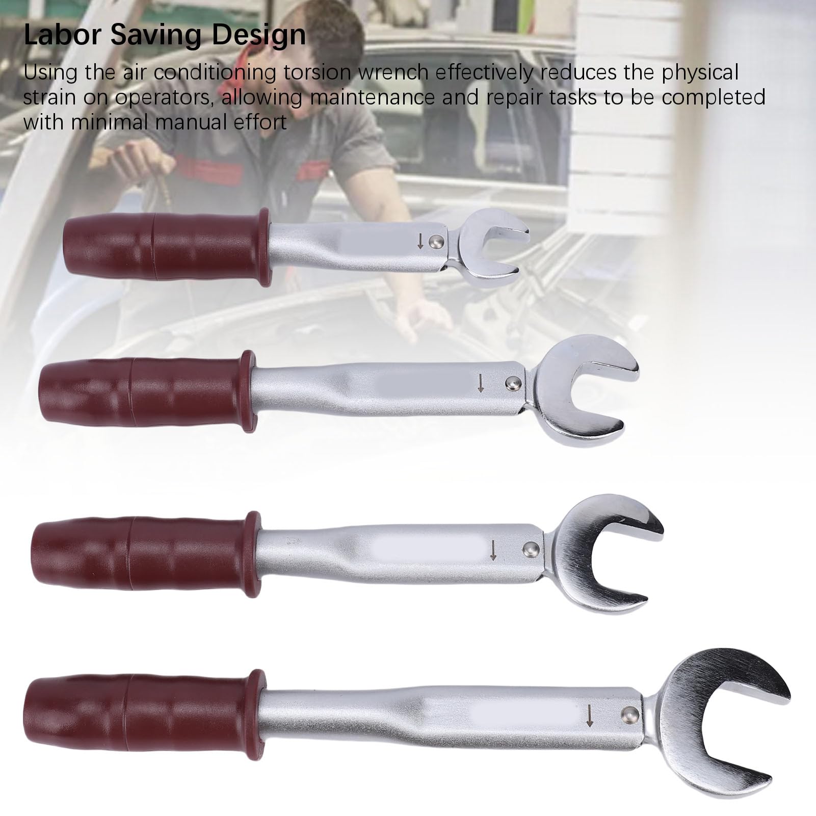 Fafeicy Drehmomentschlüssel-Set mit Offenem Ende und Präziser Steuerung, 17 Mm, 22 Mm, 26, 29, für die Reparatur von Klimaanlagen