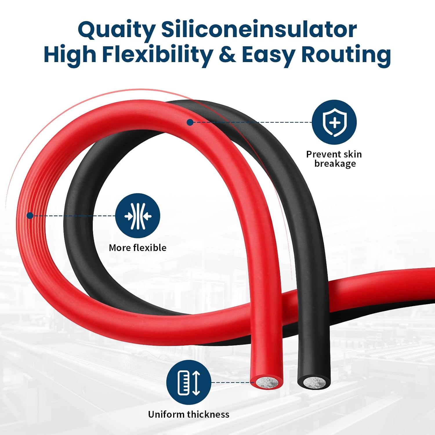 8 AWG Gauge Silicone Wire Electrical Cable(10ft red &10ft Black) Soft & Flexible 0.08 mm Tinned Copper core High Temperature Resistant Silicone Wire for Arduino Projects, RC Cars, Boat, Drones etc. - Image 3