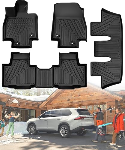 BAMACAR Alfombrillas para Toyota Grand Highlander y Lexus TX 2024, alfombrillas para Toyota Grand Highlander 2024, color negro, protección para todo